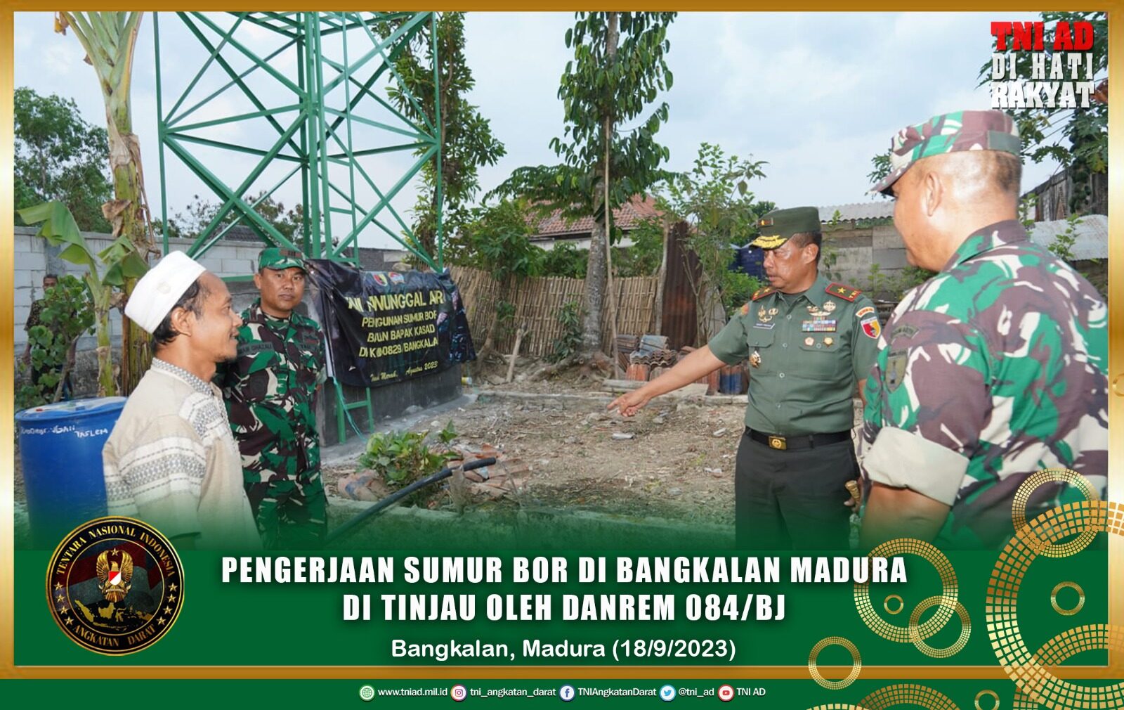 Pengerjaan Sumur Bor di Bangkalan Madura di Tinjau oleh Danrem 084/BJ