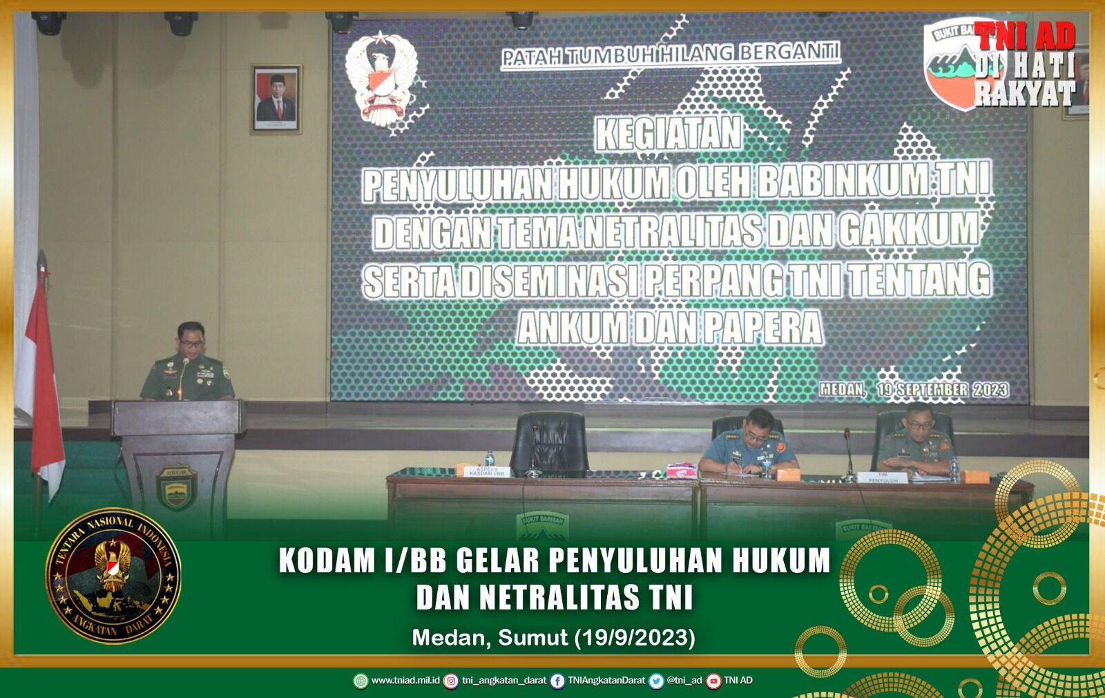 Kodam I/BB Gelar Penyuluhan Hukum dan Netralitas TNI