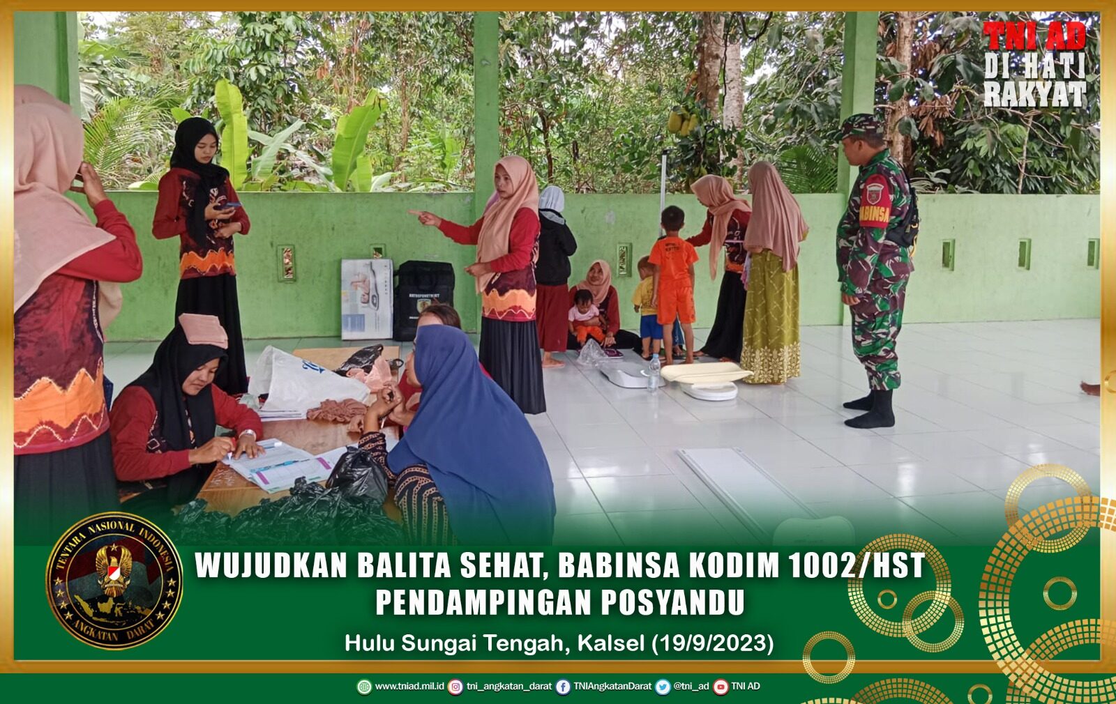 Wujudkan Balita Sehat, Babinsa Kodim 1002/HST Pendampingan Posyandu