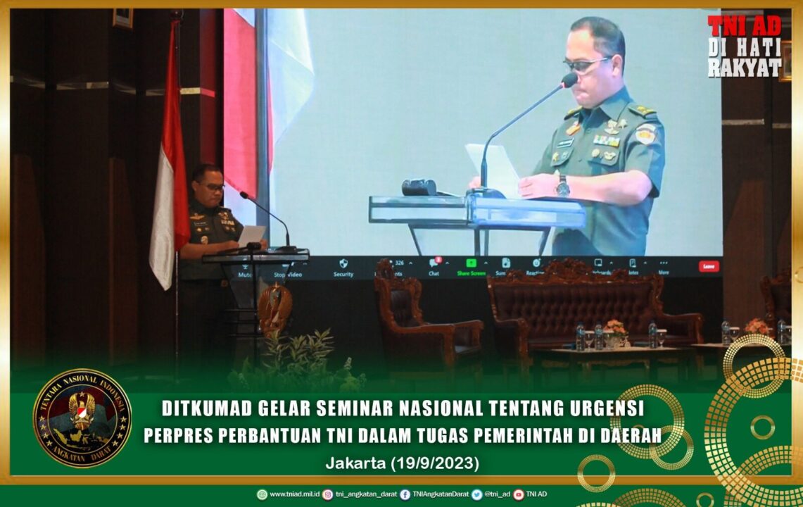 Ditkumad Gelar Seminar Nasional Tentang Urgensi Perpres Perbantuan TNI Dalam Tugas Pemerintah di Daerah