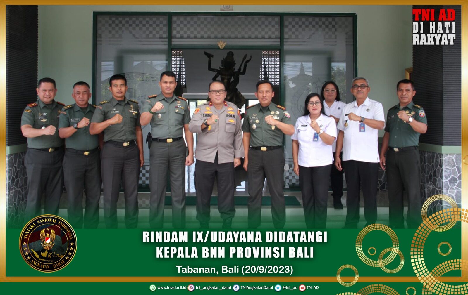 Rindam IX/Udayana Didatangi Kepala BNN Provinsi Bali