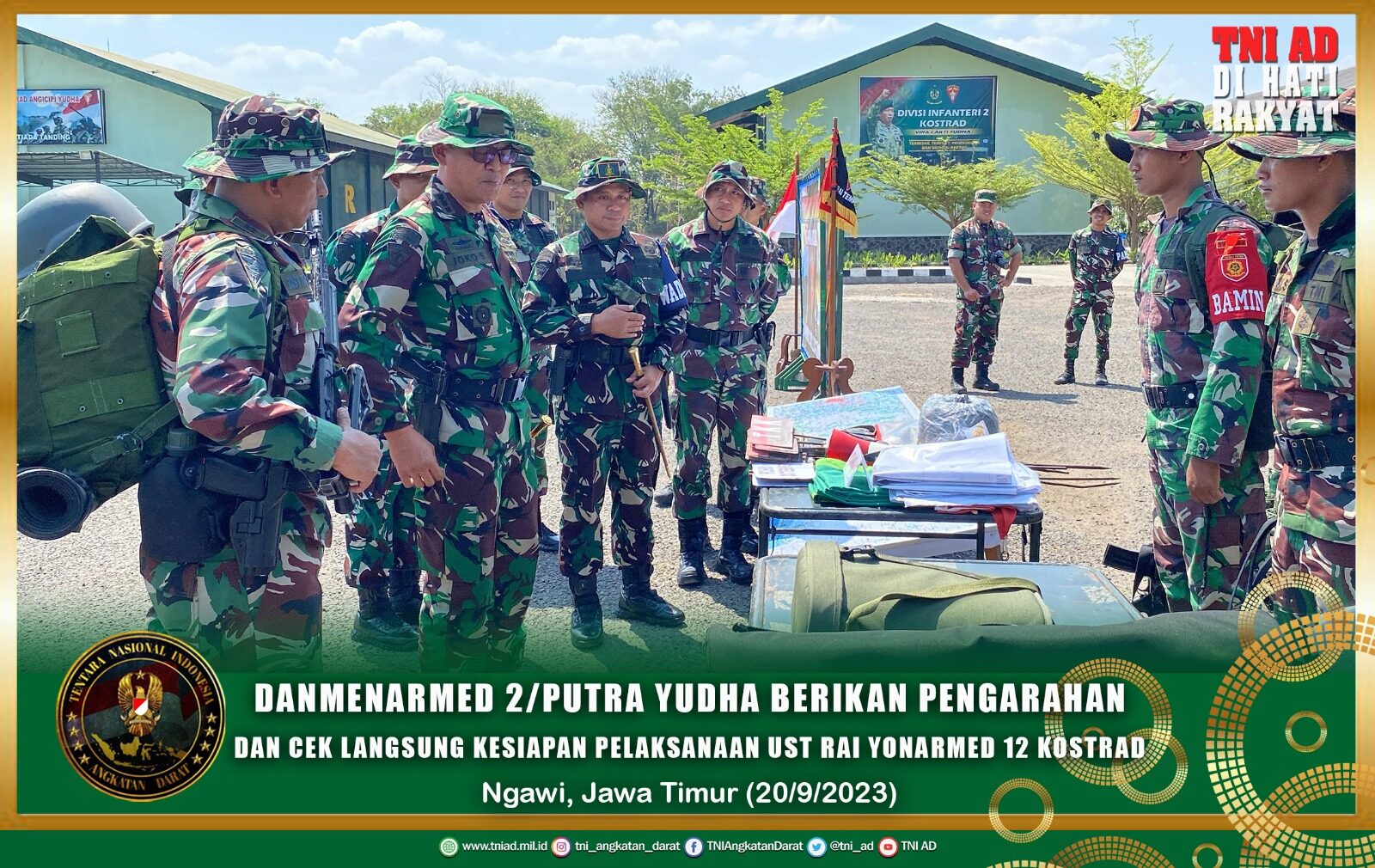 Danmenarmed 2/Putra Yudha Berikan Pengarahan dan Cek Langsung Kesiapan Pelaksanaan UST Rai Yonarmed 12 Kostrad