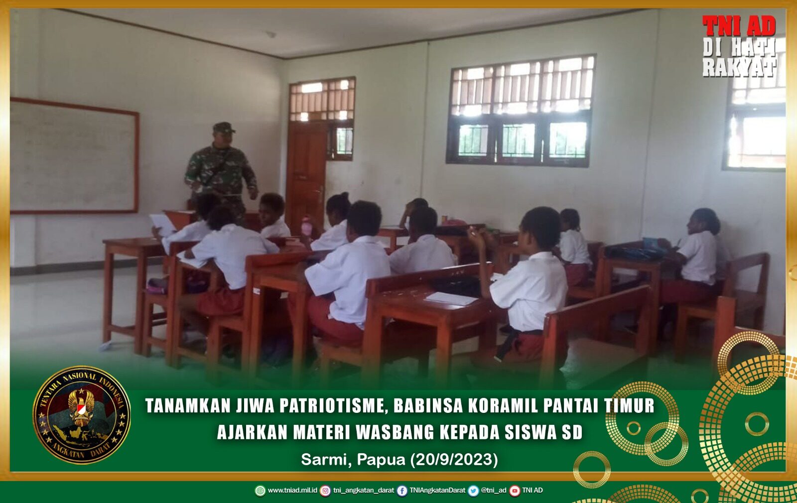 Tanamkan Jiwa Patriotisme, Babinsa Koramil Pantai Timur Ajarkan Materi Wasbang Kepada Siswa SD