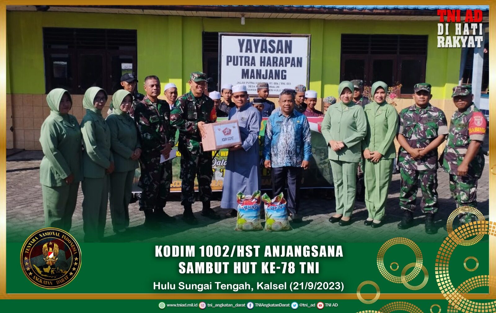 Kodim 1002/HST Anjangsana Sambut HUT ke-78 TNI