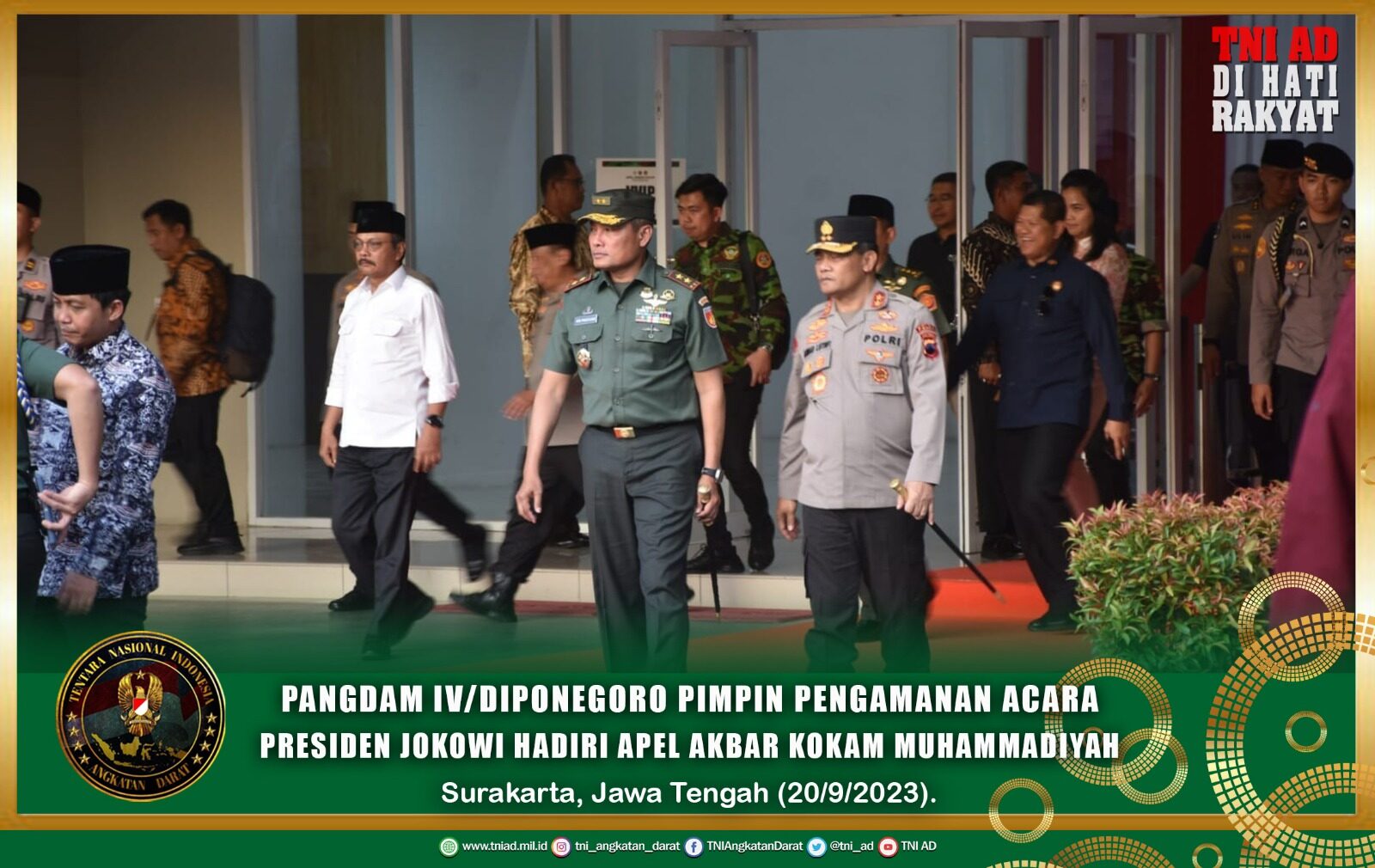 Pangdam IV/Diponegoro pimpin pengamanan Acara Presiden Jokowi Hadiri Apel Akbar KOKAM Muhammadiyah Di Stadion Manahan Solo