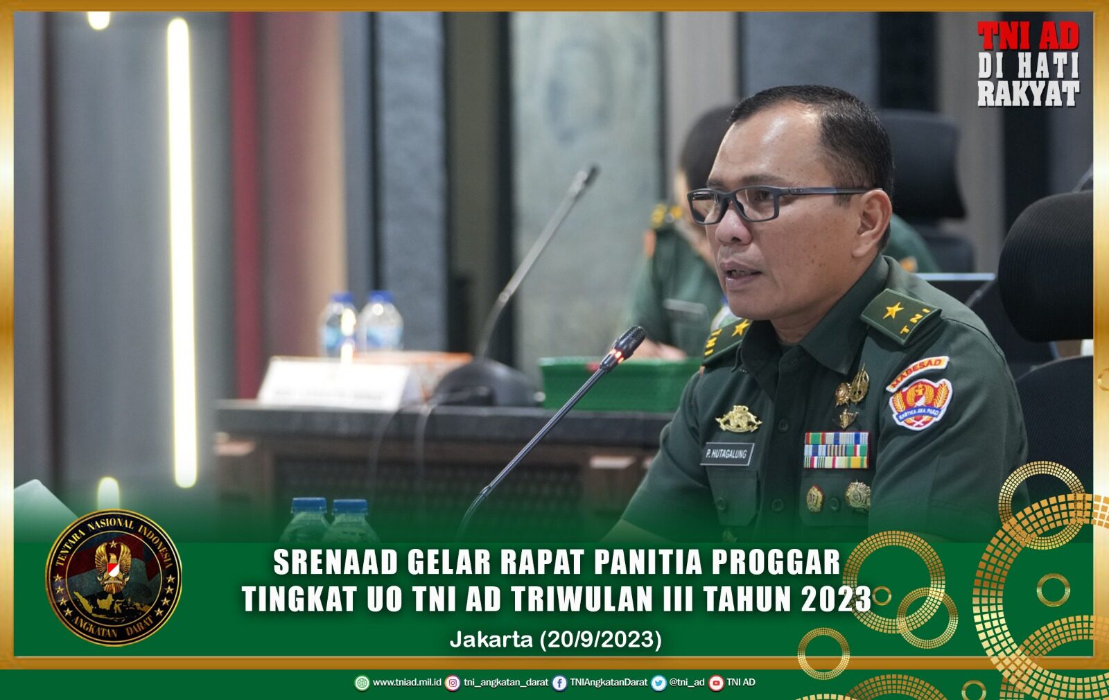 Srenaad Gelar Rapat Panitia Proggar Tingkat UO TNI AD Triwulan III Tahun 2003