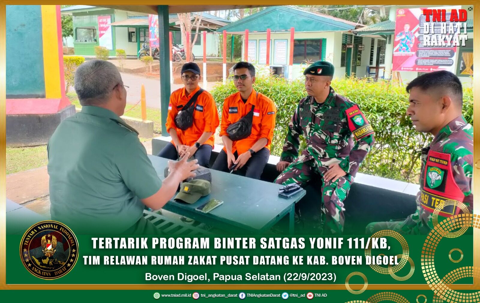 Tertarik Program Binter Satgas Yonif 111/KB, Tim Relawan Rumah Zakat Pusat Datang ke Kab. Boven Digoel Papua Selatan