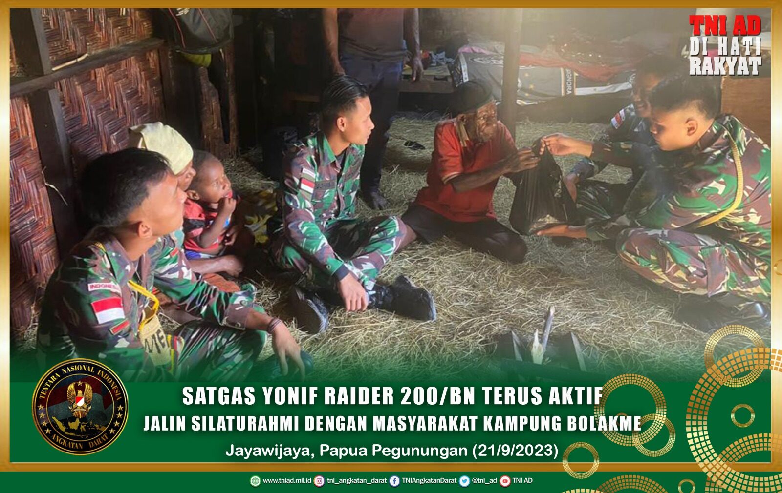 Satgas Yonif Raider 200/BN Terus Aktif Jalin Silaturahmi Dengan Masyarakat Kampung Bolakme