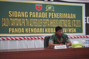 Danrem 143/HO Pimpin Sidang Parade Seleksi Tamtama PK TNI AD Gel II Sub Panda Kendari