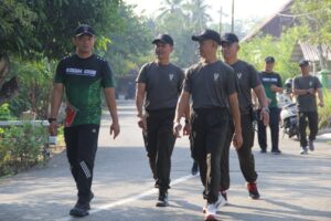 Kodim 1002/HST Olahraga Bersama Sambut HUT TNI ke-78 Tahun 2023