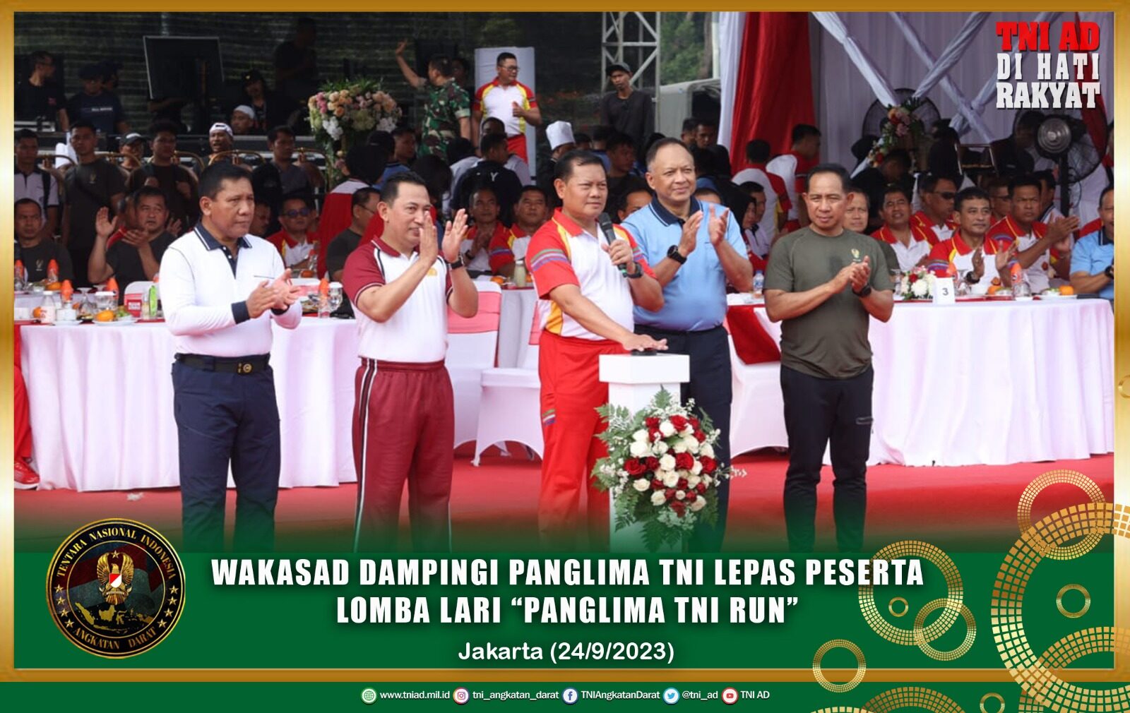 Wakasad Dampingi Panglima TNI Lepas Peserta Lomba Lari “Panglima TNI Run”