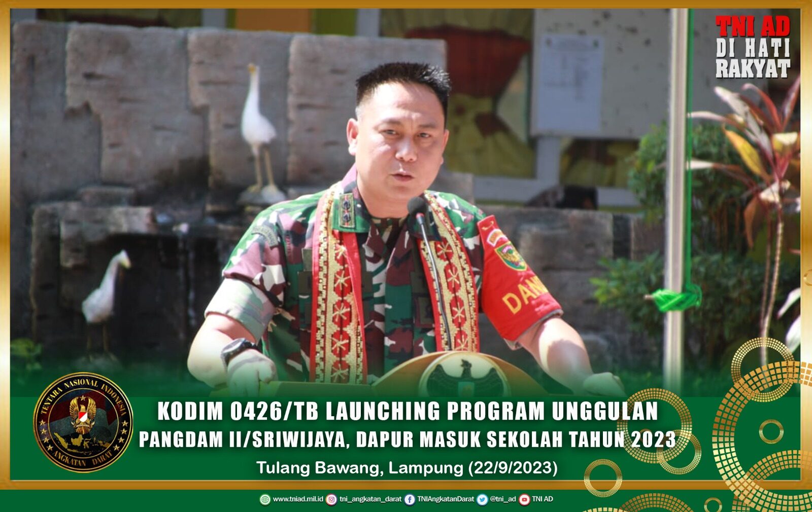 Kodim 0426/TB Launching Program Unggulan Pangdam ll/Sriwijaya, Dapur Masuk Sekolah Tahun 2023