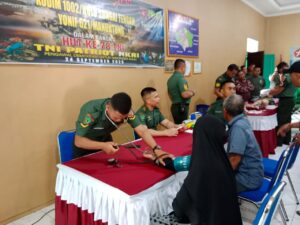 Kodim 1002/HST dan Yonif 621/Mtg Gelar Baksos Kesehatan Sambut HUT TNI ke-78