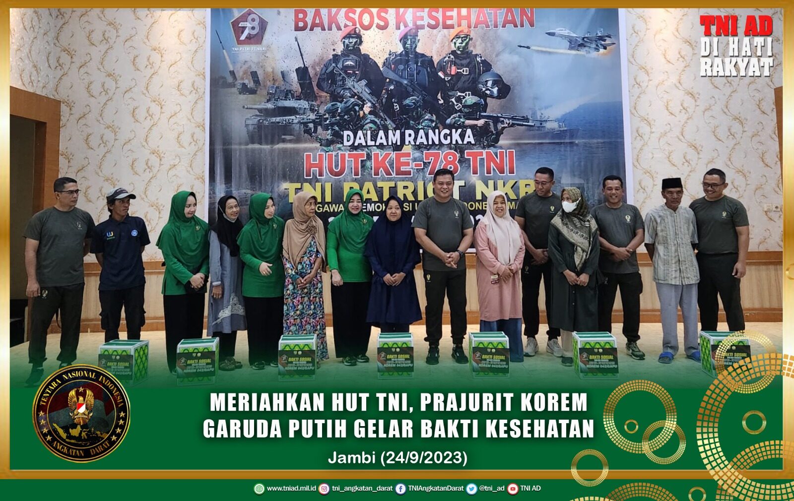 Meriahkan HUT TNI, Prajurit Korem Garuda Putih Gelar Bakti Kesehatan