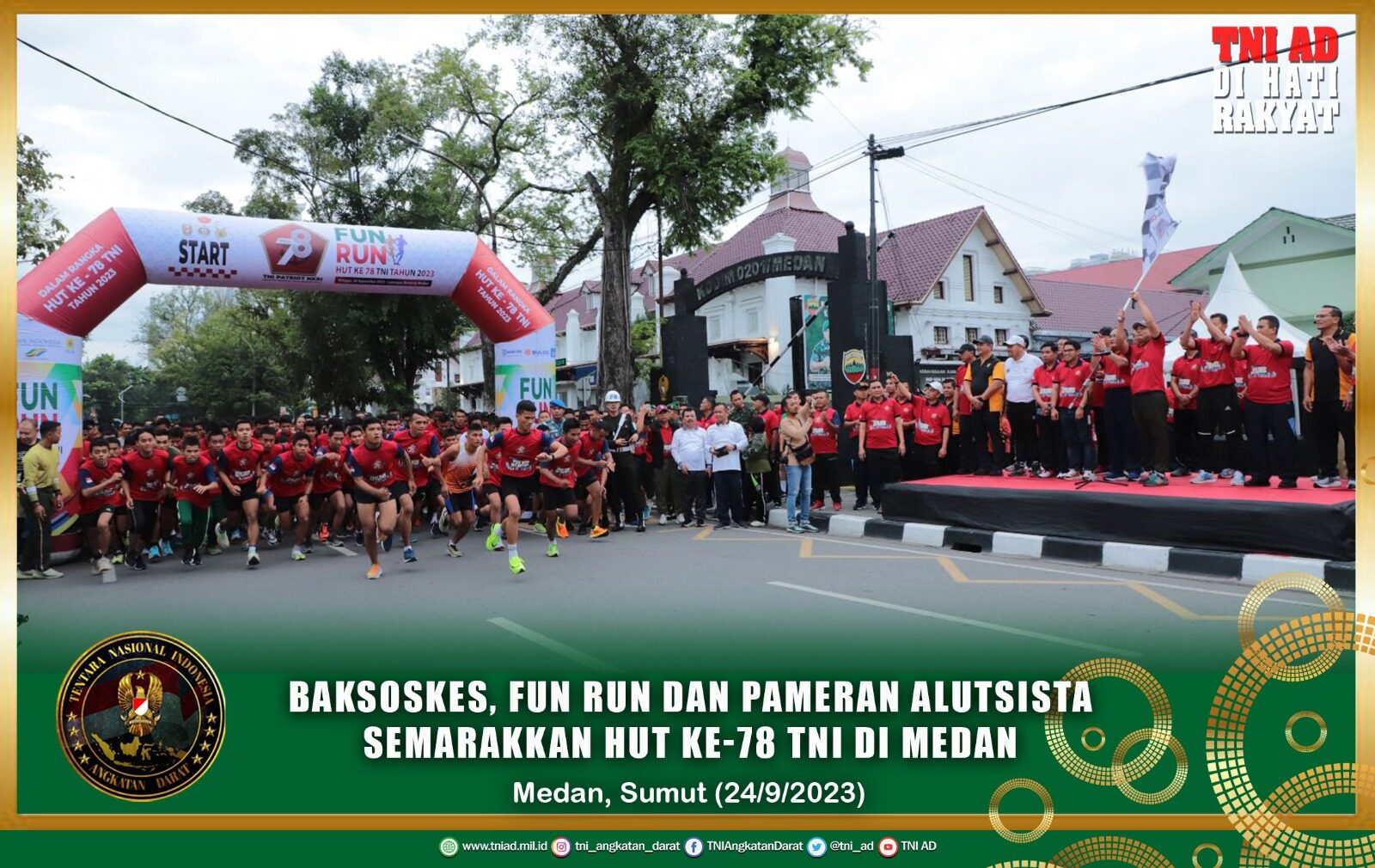 Baksoskes, Fun Run dan Pameran Alutsista Semarakkan HUT Ke-78 TNI di Medan