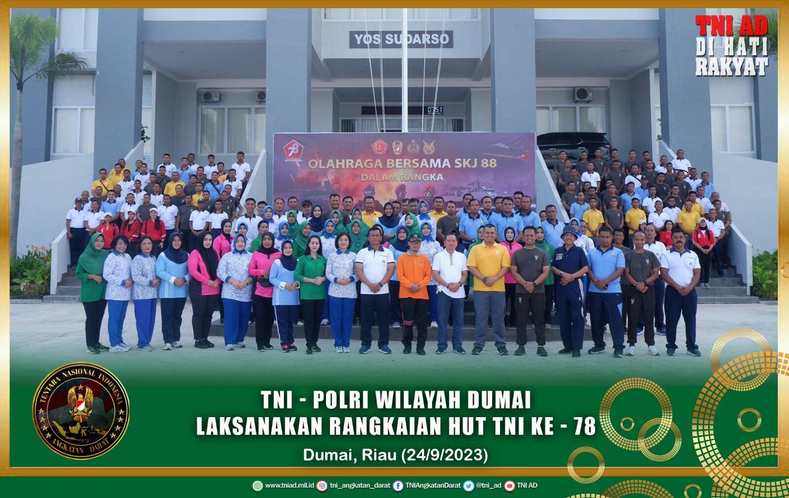 TNI - Polri Wilayah Dumai Laksanakan Rangkaian HUT TNI Ke - 78