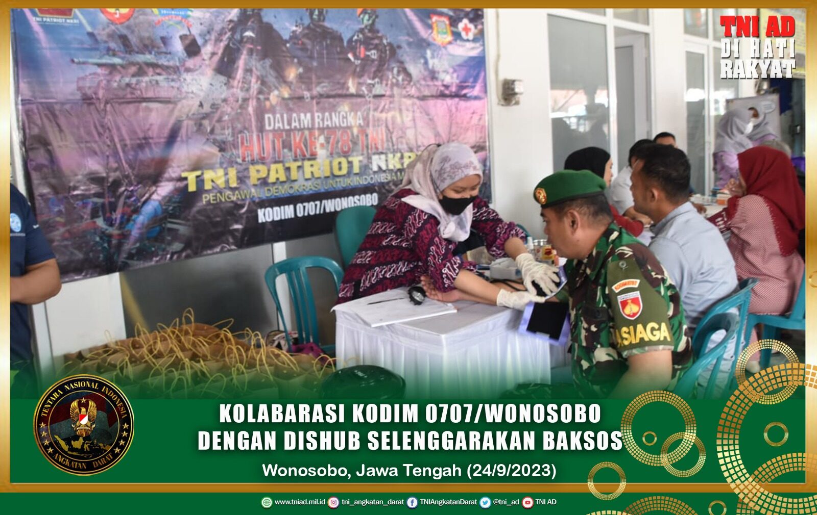 Kolabarasi Kodim 0707/Wonosobo Dengan Dishub Selenggarakan Baksos