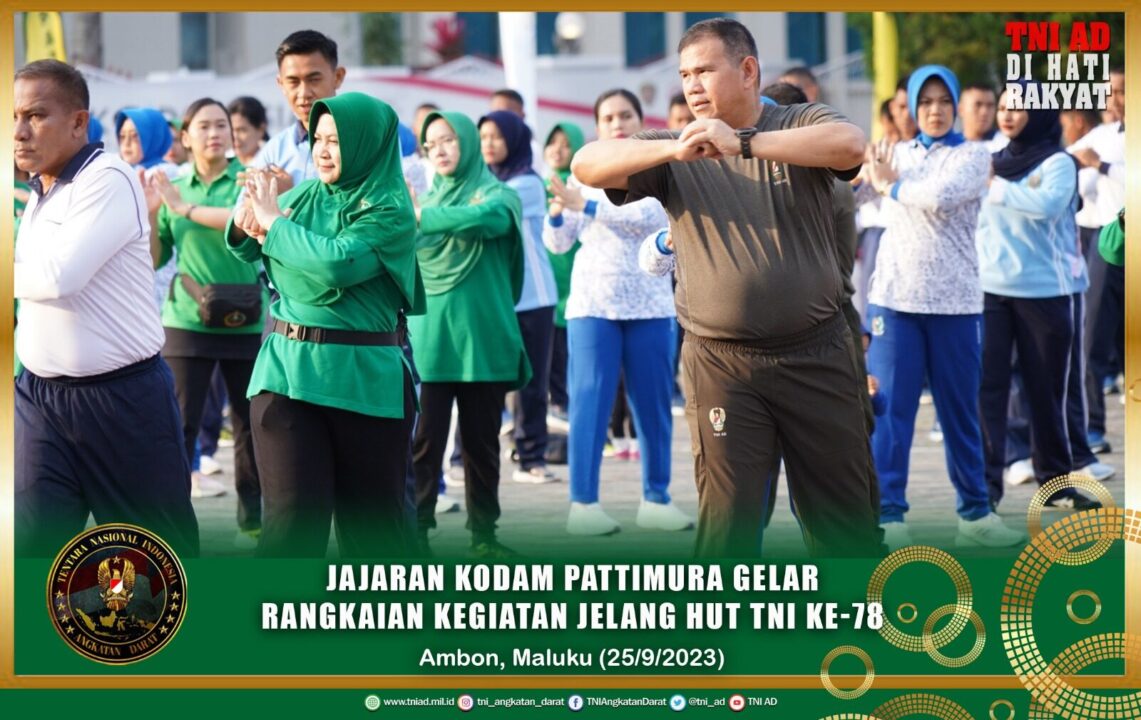 Jajaran Kodam Pattimura Gelar Rangkaian Kegiatan Jelang HUT TNI ke-78