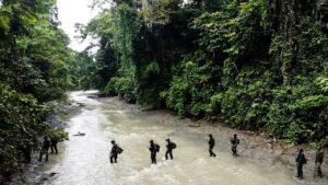 Pastikan Patok Tidak Bergeser Satgas Yonif 122/TS Gelar Patroli MM 41 Perbatasan RI-PNG