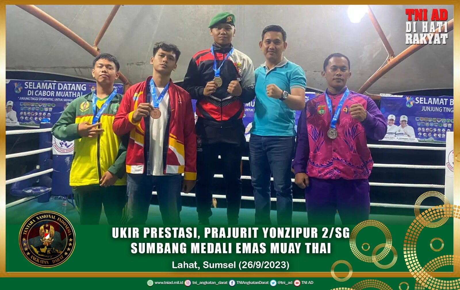 Ukir Prestasi, Prajurit Yonzipur 2/SG Sumbang Medali Emas Muay Thai