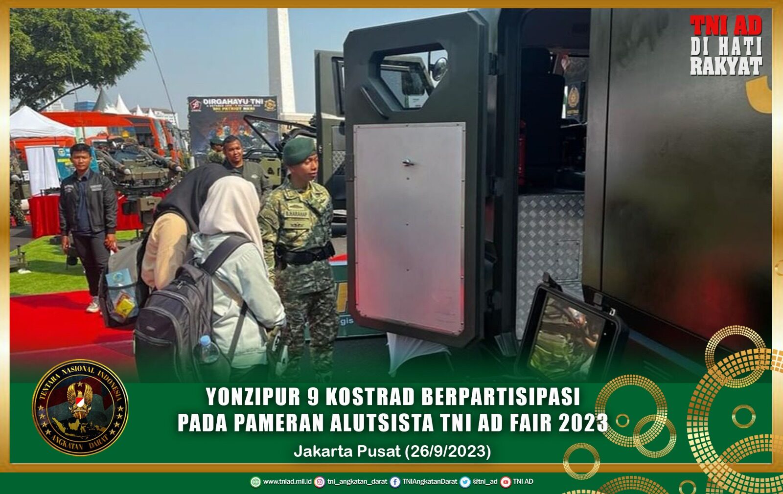 Yonzipur 9 Kostrad Berpartisipasi pada Pameran Alutsista TNI AD Fair 2023