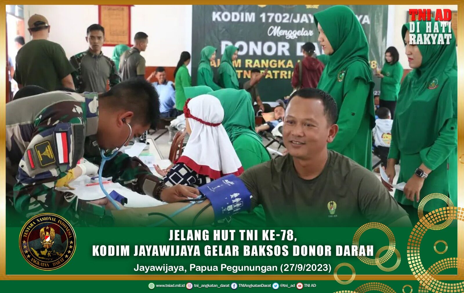 Jelang HUT TNI Ke-78, Kodim Jayawijaya Gelar Baksos Donor Darah