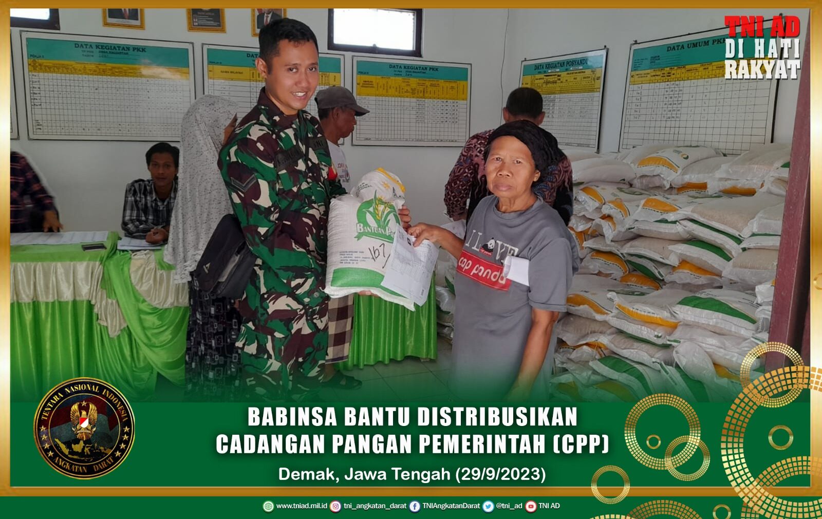 Babinsa Bantu Distribusikan Cadangan Pangan Pemerintah (CPP)