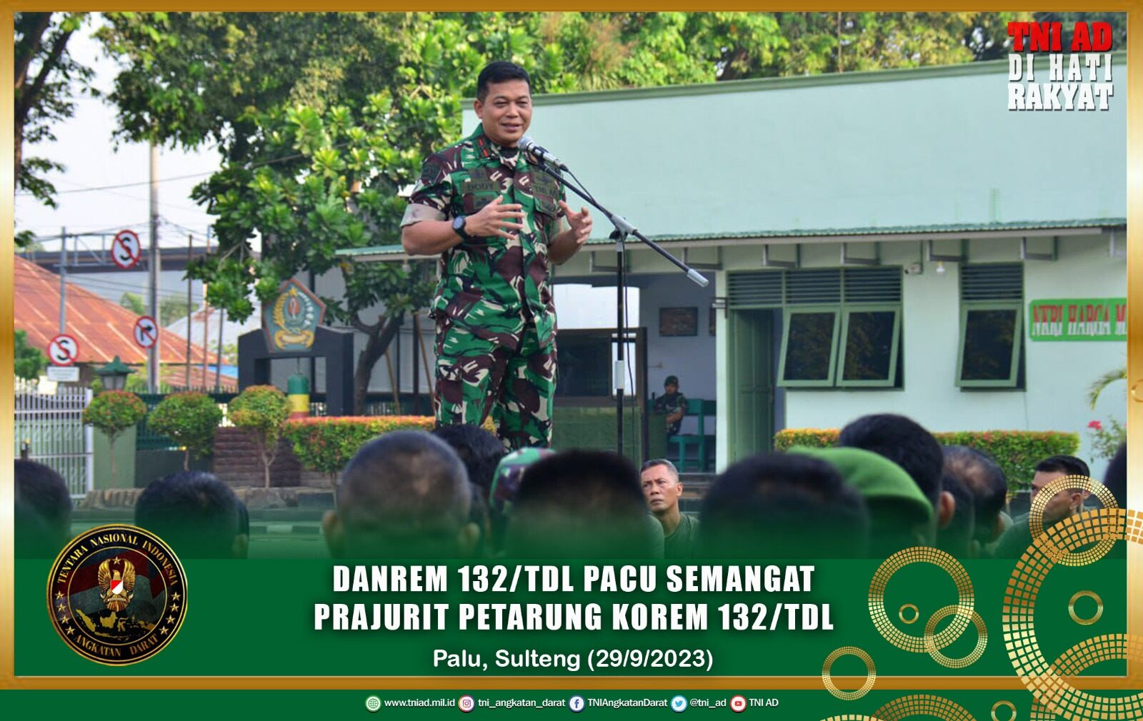 Danrem 132/Tdl Pacu Semangat Prajurit Petarung Korem 132/Tdl