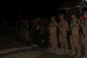 Apel Gabungan, Satgas Yonif 411 Kostrad Bersinergi Pastikan Kenyam Aman