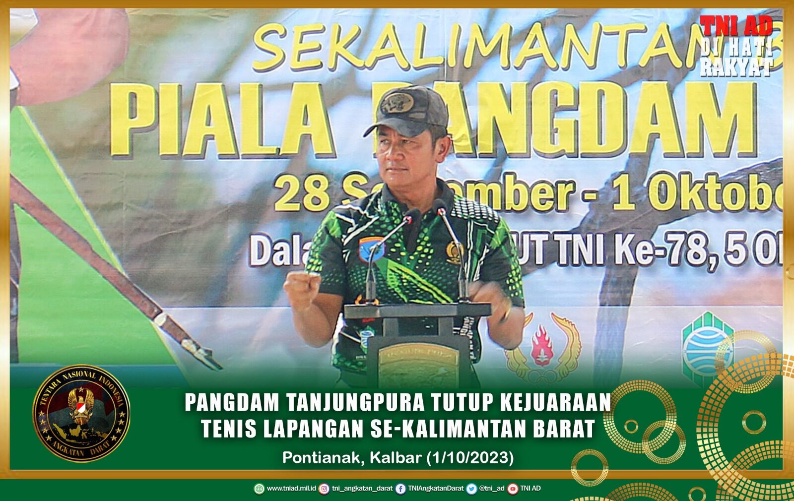 Pangdam Tanjungpura Tutup Kejuaraan Tenis Lapangan Se-Kalimantan Barat