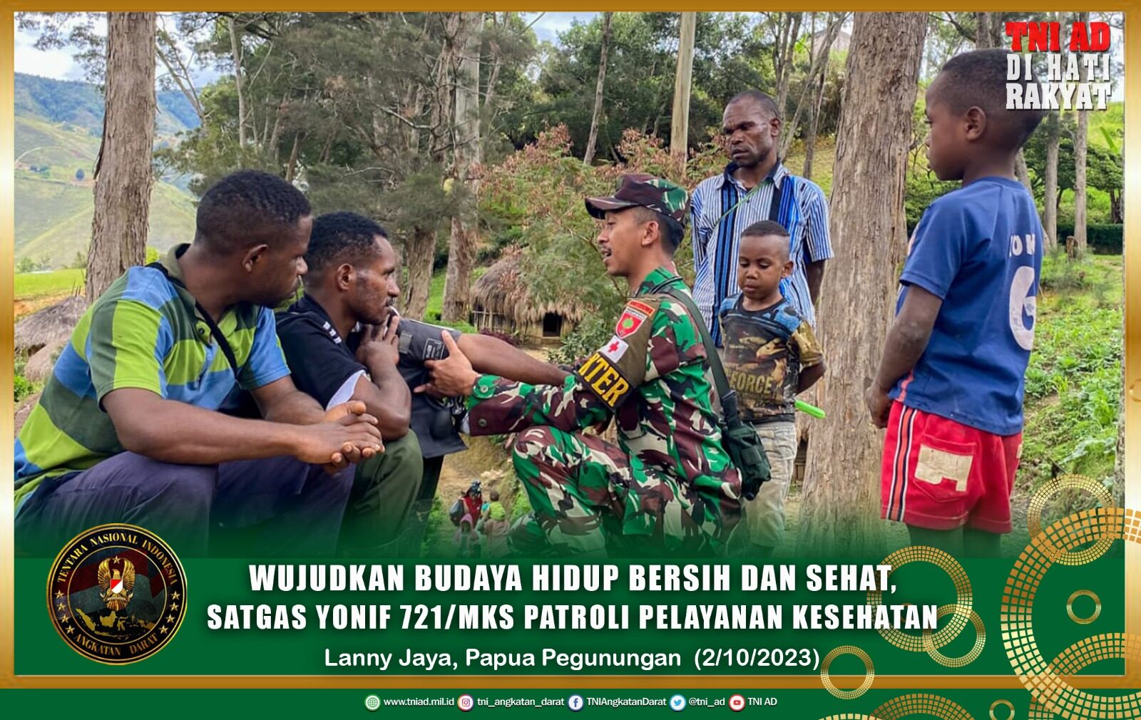 Wujudkan Budaya Hidup Bersih dan Sehat, Satgas Yonif 721/Mks Patroli Pelayanan Kesehatan
