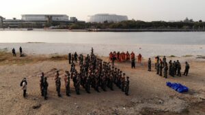 Dipimpin Dirkuad, Corp Keuangan TNI AD Gelar Karya Bakti Pembersihan Semenanjung Reklamasi Pantai Jakarta