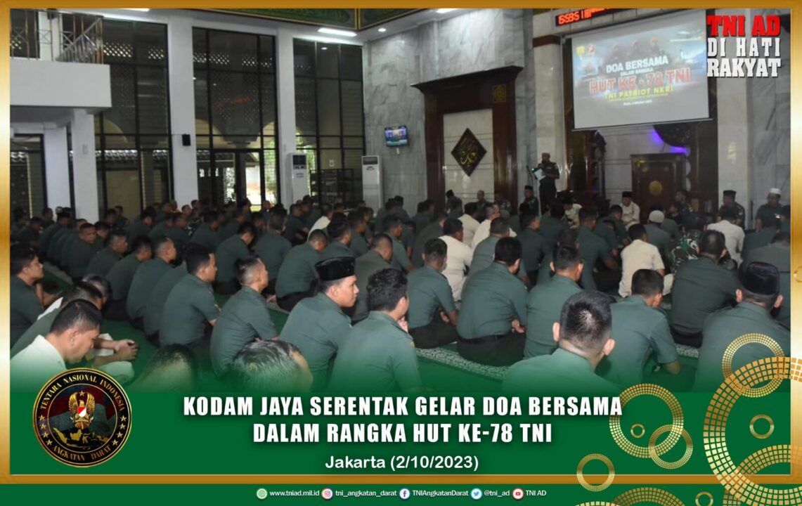 Kodam Jaya Serentak Gelar Doa Bersama Dalam Rangka HUT ke-78 TNI