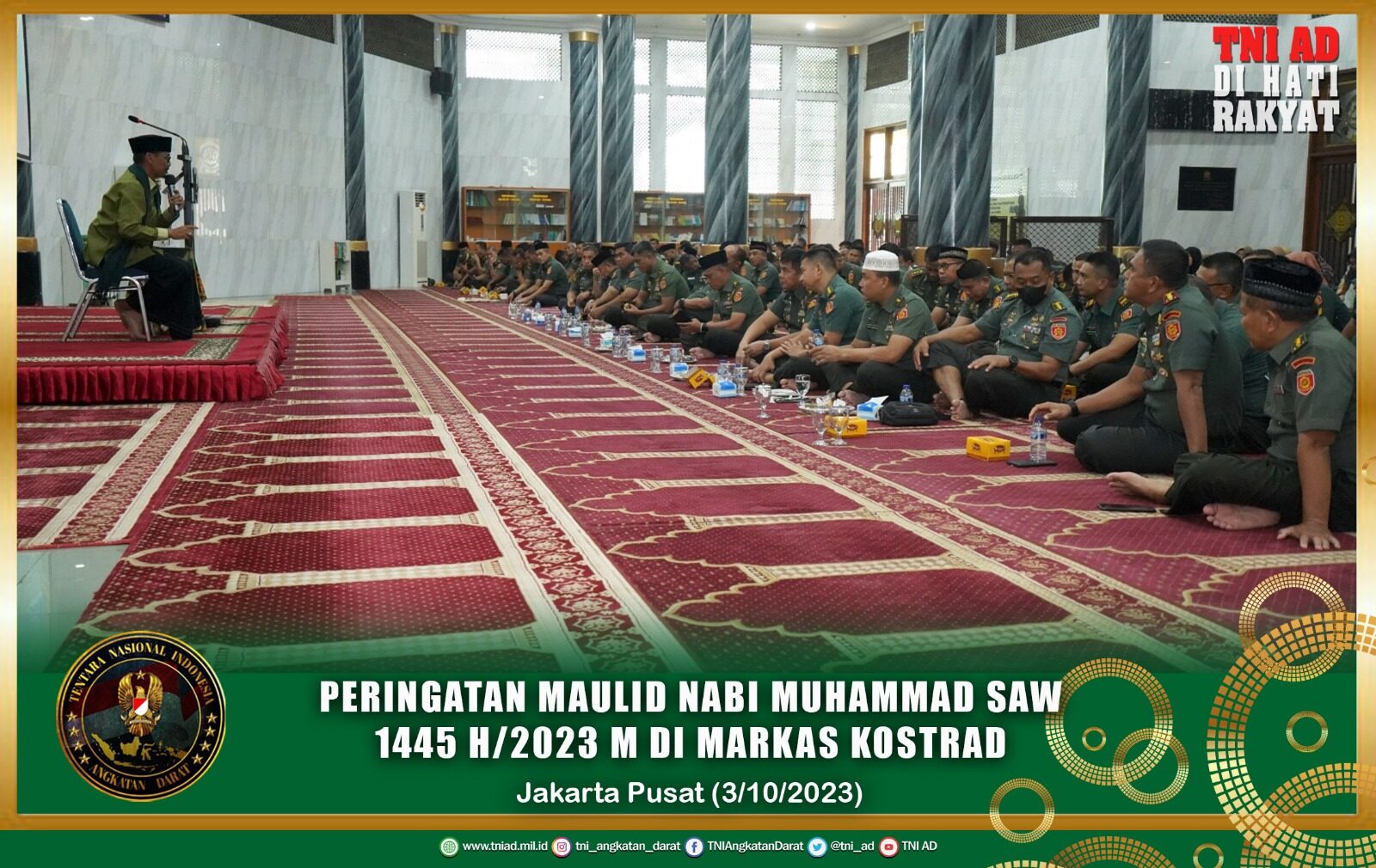 Peringatan Maulid Nabi Muhammad SAW 1445 H/2023 M di Markas Kostrad