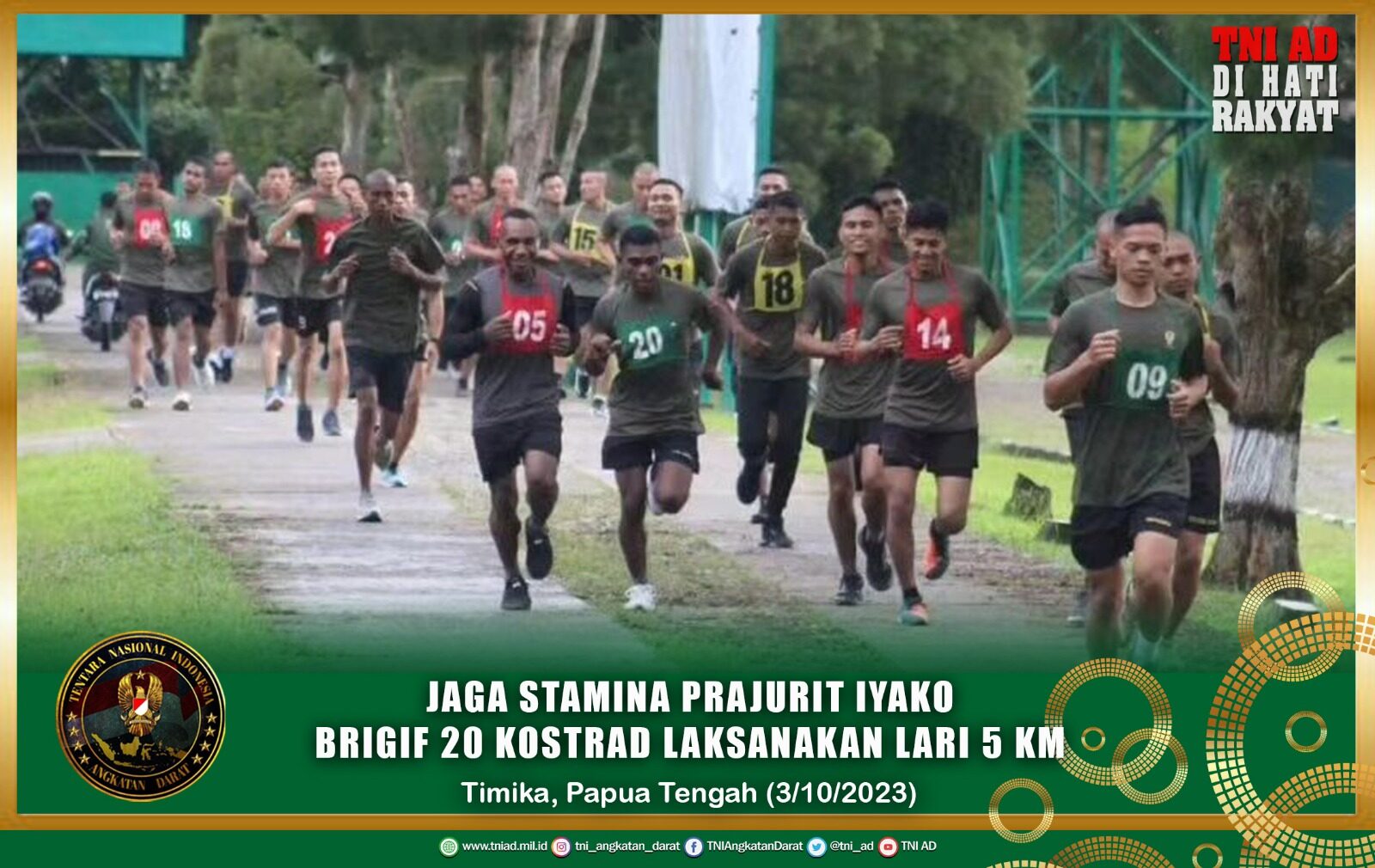 Jaga Stamina Prajurit Iyako Brigif 20 Kostrad Laksanakan Lari 5 Km