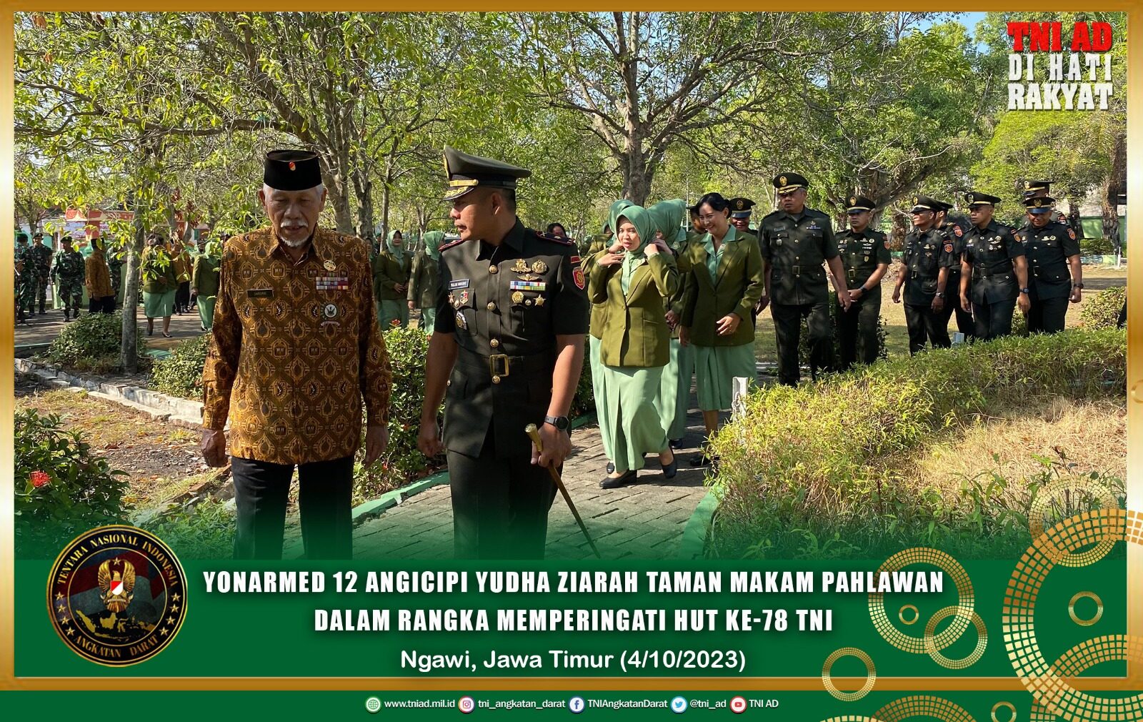 Yonarmed 12 Angicipi Yudha Ziarah Taman Makam Pahlawan Dalam Rangka Memperingati HUT TNI ke -78