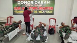 Yonif 754/ENK Bekerjasama Dengan PMI Laksanakan Donor Darah