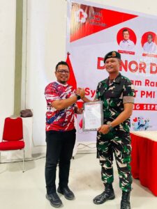 Yonif 754/ENK Bekerjasama Dengan PMI Laksanakan Donor Darah