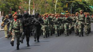 Upacara HUT Ke-78 TNI Tahun 2023 di Wilayah NTT "TNI Patriot NKRI Pengawal Demokrasi Untuk Indonesia Maju"