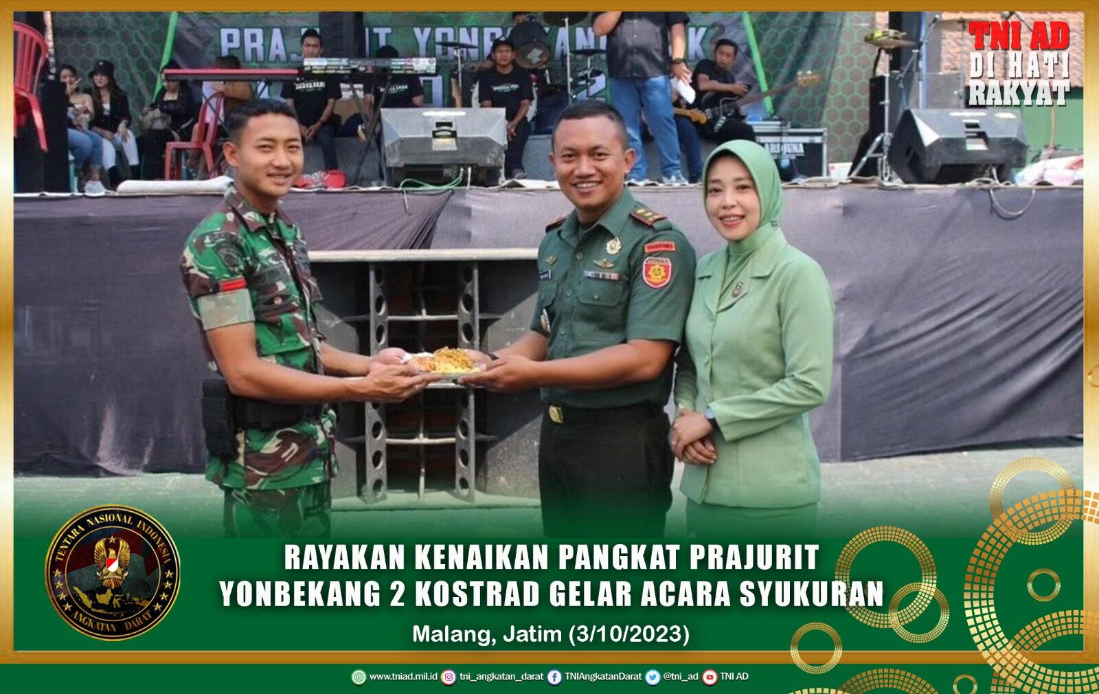 Rayakan Kenaikan Pangkat Prajurit Yonbekang 2 Kostrad Gelar Acara Syukuran