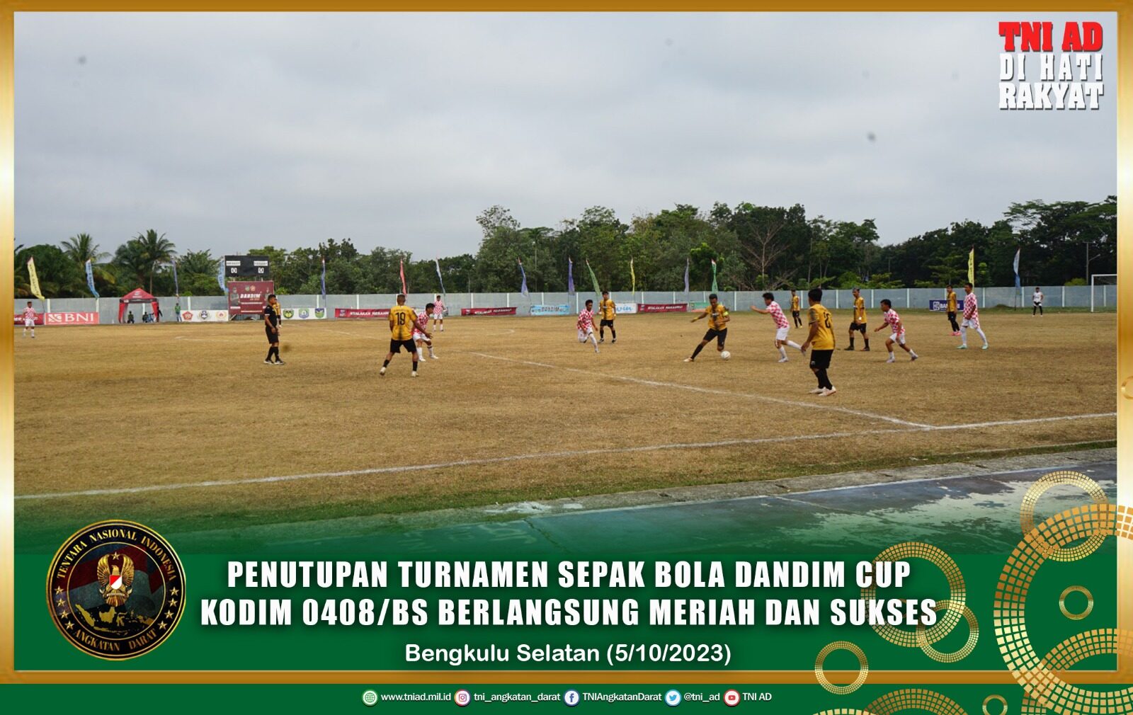 Penutupan Turnamen Sepak Bola Dandim Cup Kodim 0408/Bs Berlangsung Meriah dan Sukses