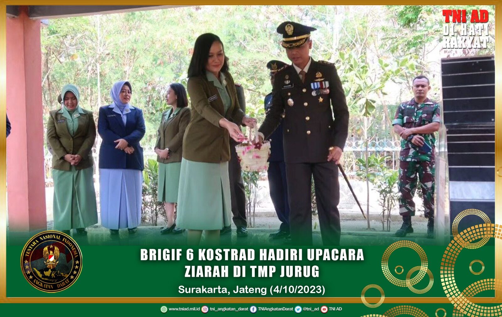 Brigif 6 Kostrad Hadiri Upacara Ziarah di TMP Jurug