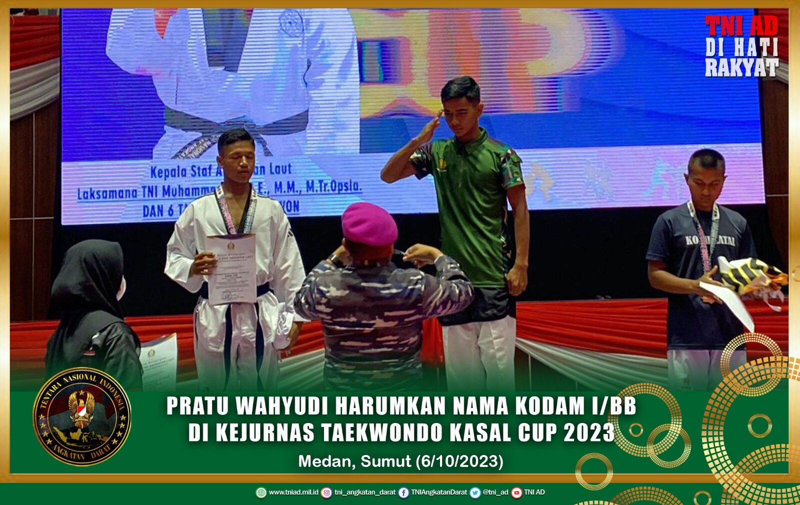 Pratu Wahyudi Harumkan Nama Kodam I/BB di Kejurnas Taekwondo Kasal Cup 2023