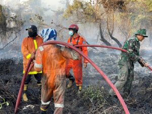 Babinsa Berjibaku Bantu Padamkan Karhutla