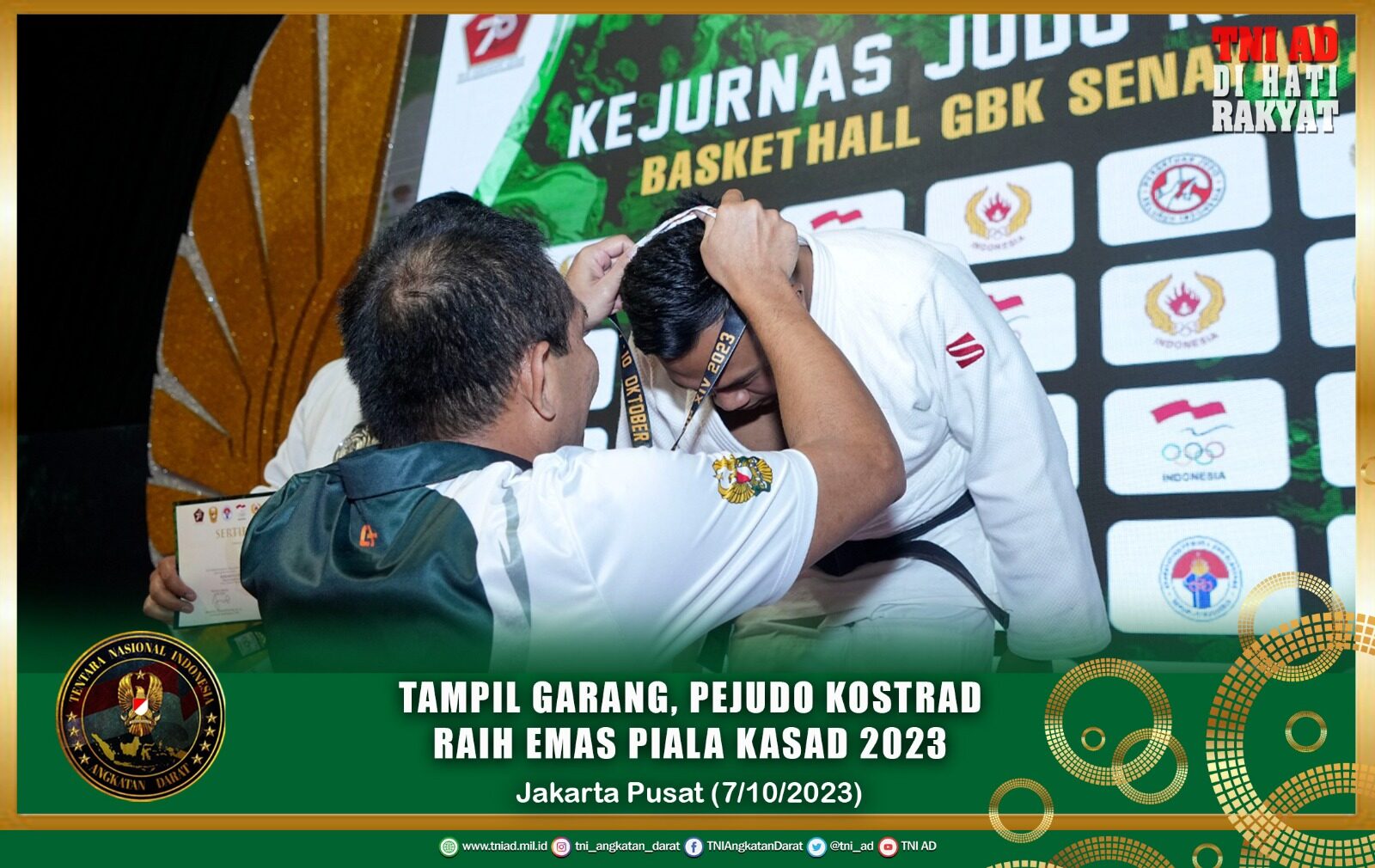 Tampil Garang, Pejudo Kostrad Raih Emas Piala Kasad 2023