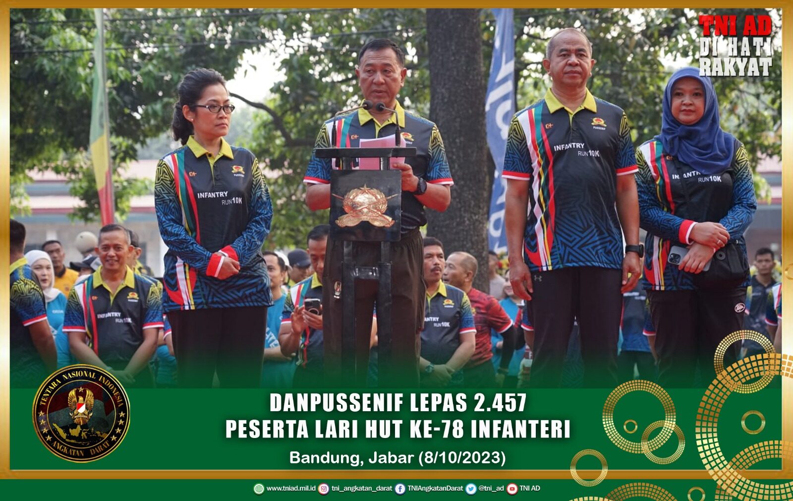 Danpussenif Lepas 2.457 Peserta Lari HUT Ke-78 Infanteri