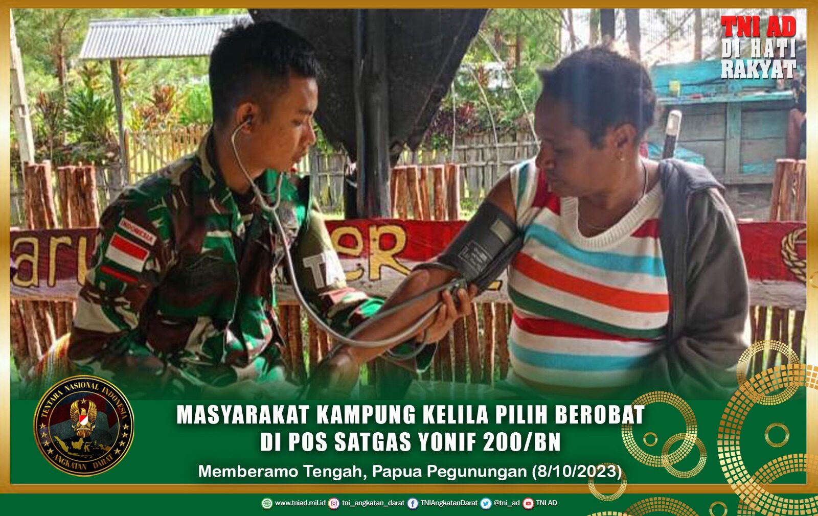 Masyarakat Kampung Kelila Pilih Berobat Di Pos Satgas Yonif 200/BN