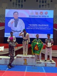 Prajurit Ajendam Iskandar Muda Raih Medali Emas Kategori Under 68 Kg Pada Kejuaraan Taekwondo Kasal Cup