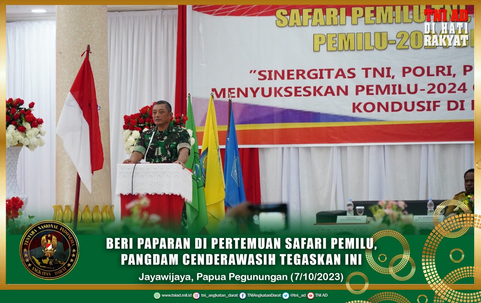 Beri Paparan di Pertemuan Safari Pemilu, Pangdam Cenderawasih Tegaskan Ini
