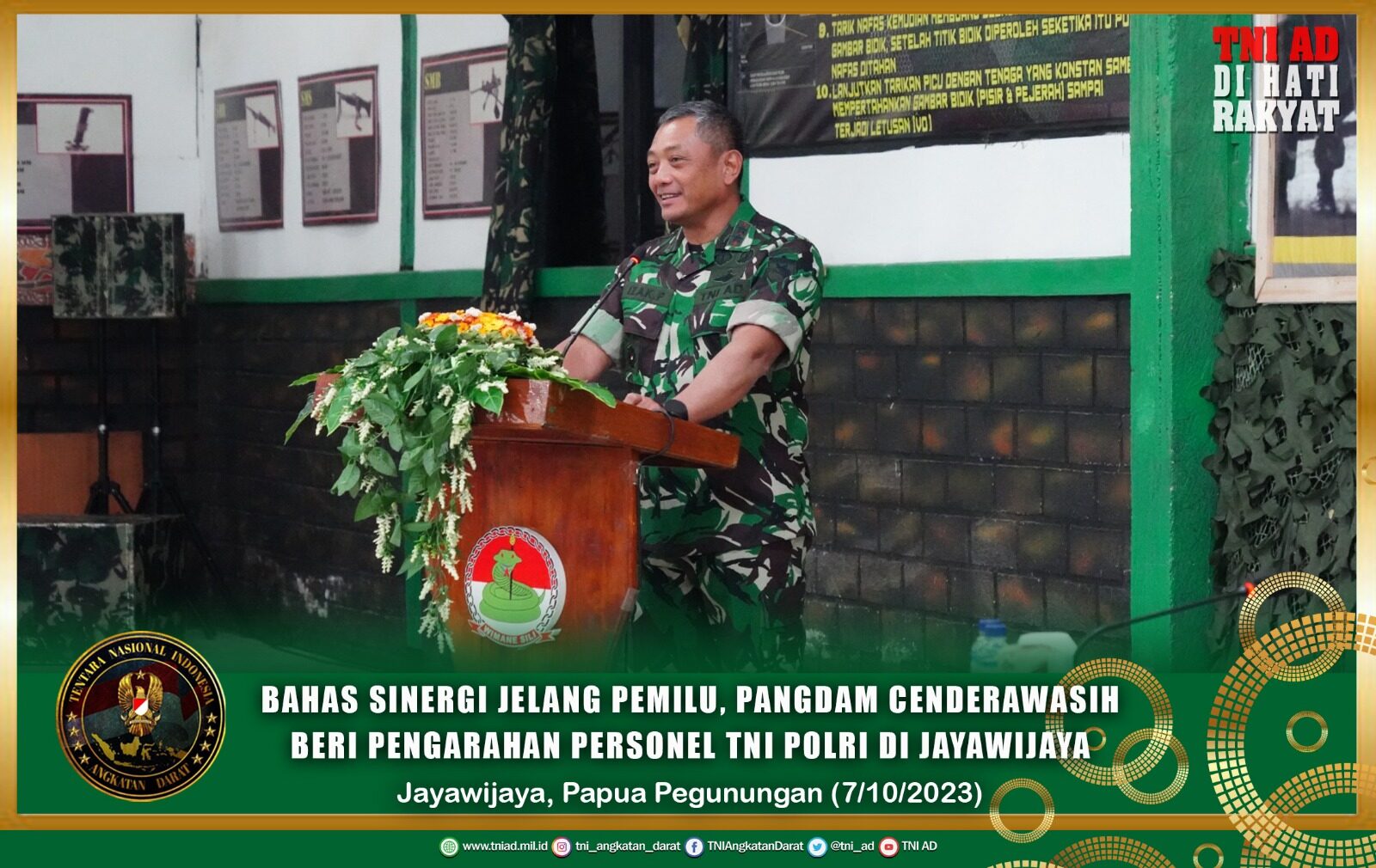 Bahas Sinergi Jelang Pemilu, Pangdam Cenderawasih Beri Pengarahan Personel TNI Polri di Jayawijaya